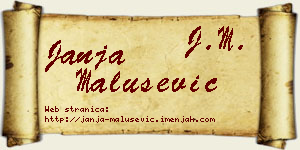 Janja Malušević vizit kartica